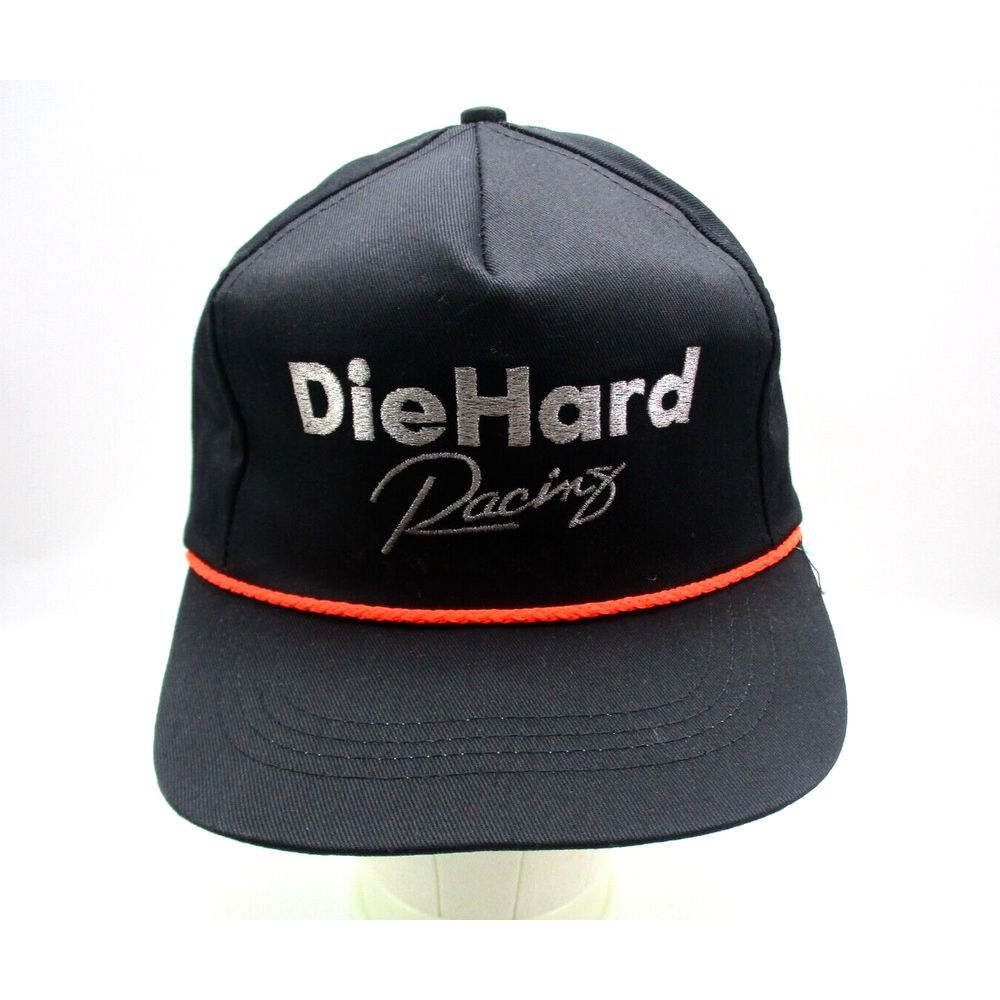 Vintage Die Hard‎ Racing Black / Silver Lettering Snapback Hat Cap USA NEW